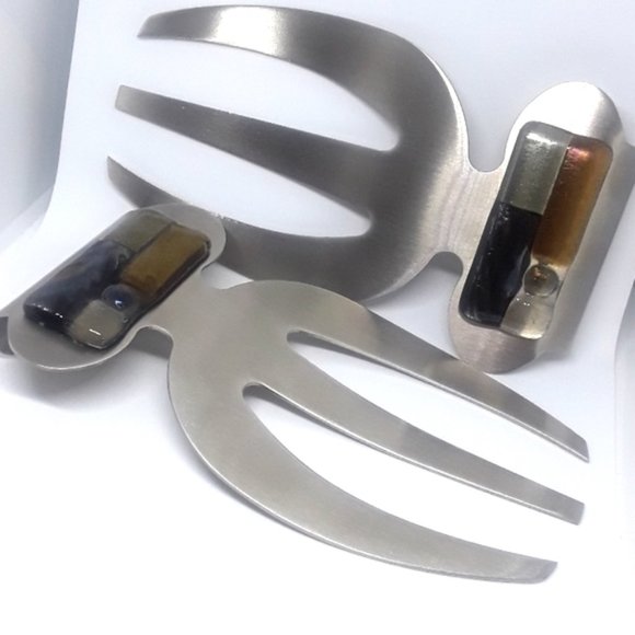 Kathy Hudson Glass Salad Bowl and Servers - Picture 7 of 11